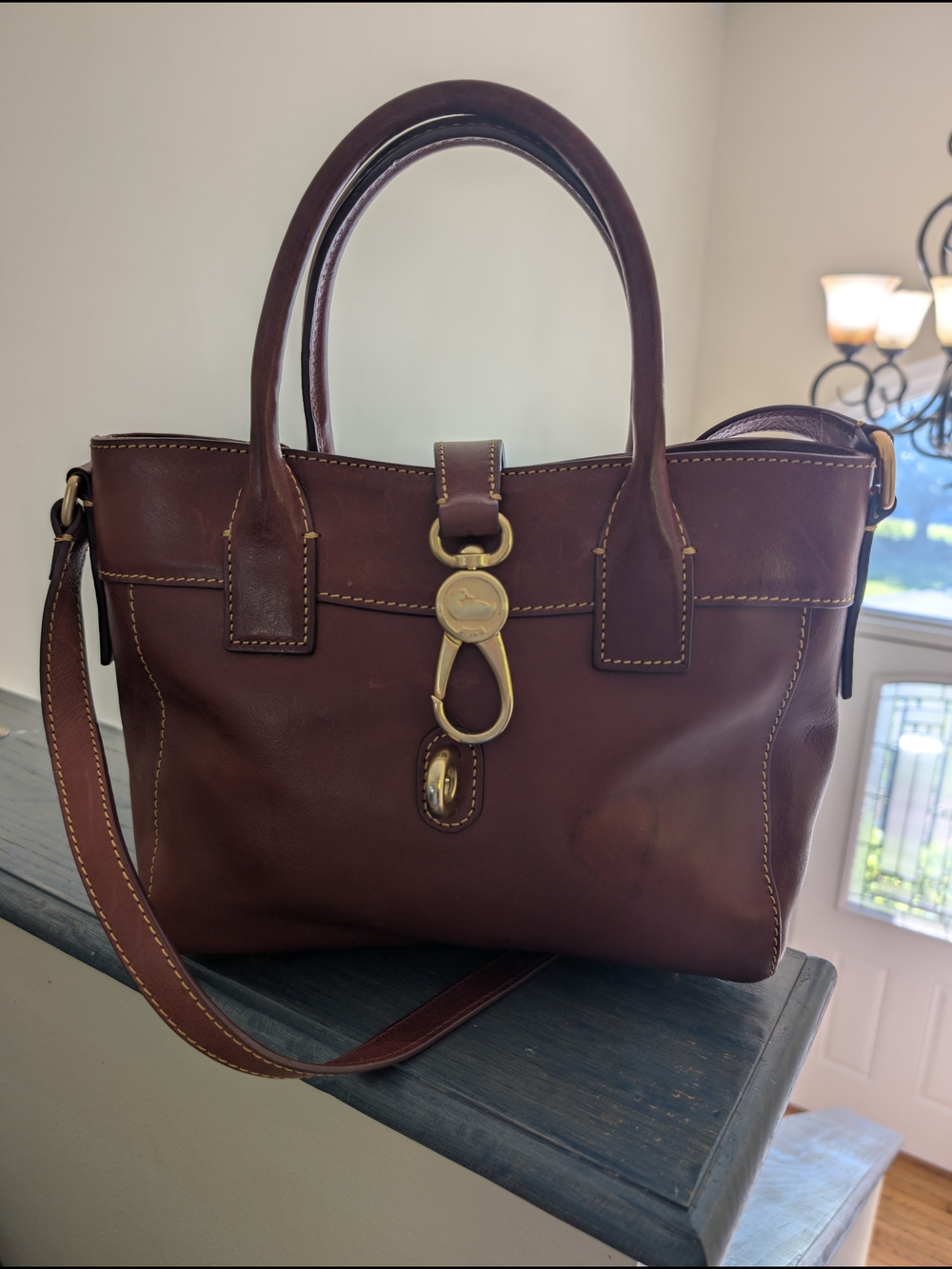 Dooney & Bourke Florentine Amelie Leather Shoulder Bag with Gold Hardware